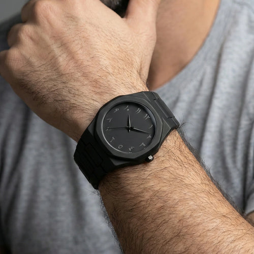 Arabic Black Aura- Metal Watch with date